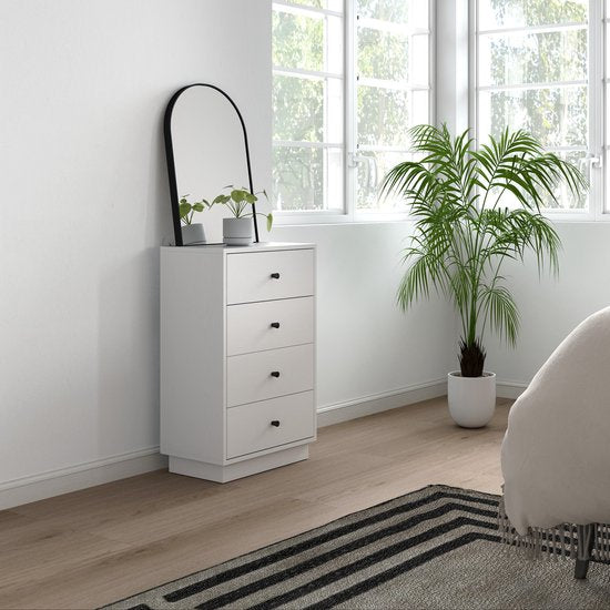 4goodz Ladenkast met 4 Laden 29x47x 79 cm - Wit