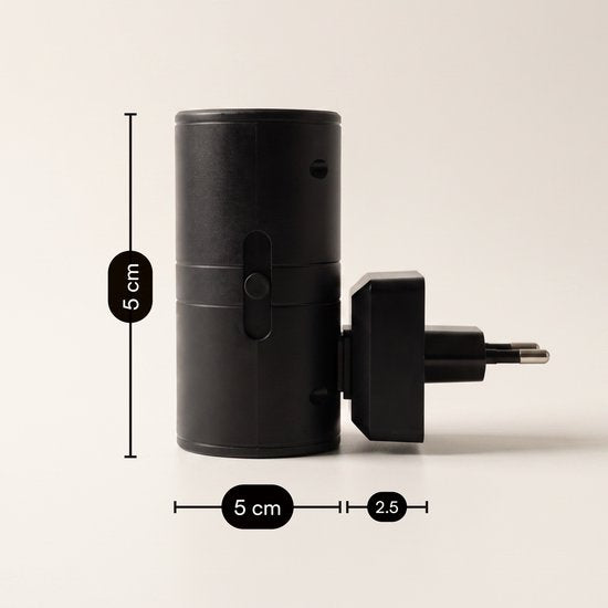 Fidali stekkerlamp - nachtlamp met dag-nachtsensor - dimbaar - zwart - 2 stuks