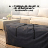Tuinkussentas - Zwart - 173 x 76 x 51 cm - Opbergtas voor Tuinmeubelkussens - Tuinstoelkussentas - Tuinsetkussen Opbergtas