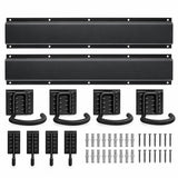 Fietsenrek Muur voor 4 Fietsen – Fiets Ophangsysteem Wand – Fietshouder met Rails & 8 Haken – Fiets Muurbeugel voor Garage en Schuur – Zwart