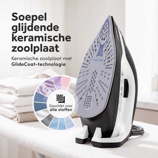 Carewat Stoomstrijkijzer met Stoomgenerator - Wit - 2200W - 1.5L Uitneembare Watertank - 100 g-min Stoomproductie - Keramische Zoolplaat - 3.0 Bar Stoomdruk - Anti-Oververhitting - Geschikt voor alle stoffen