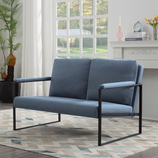 Zitbank voor 2 Personen - Blauw - 125 x 80 x 77 cm - Loveseat - Stijlvol en Comfortabel voor Elk Interieur