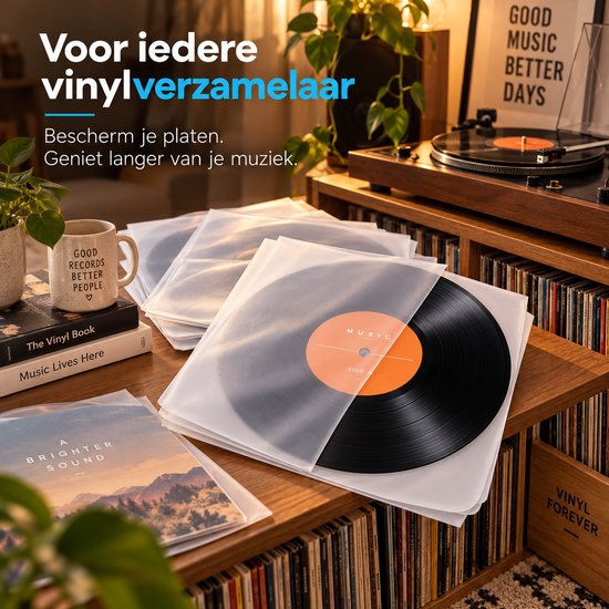LP Binnenhoezen 50 stuks – Antistatische Platenhoezen voor 12 Inch Vinyl – 30,8 x 30,8 cm – Beschermhoezen voor LP Platen – Kras- & Stofbescherming