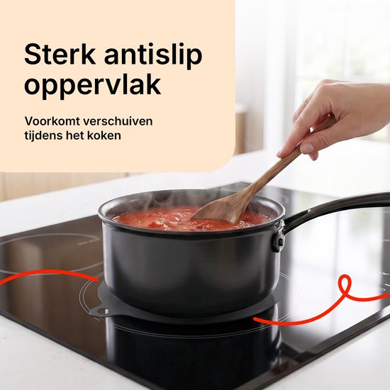 Chefino Inductieplaat Beschermers 4 Stuks – Inductiebeschermer Set 18 & 22 cm – Siliconen Kookplaatbeschermer – Krasbescherming – Hittebestendig tot 280°C – Antislip