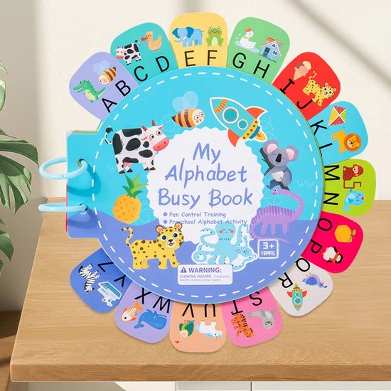 DMG Supply Alfabet Speelboek - Engelstalig Busy Book - Montessori Speelgoed - Educatief Speelgoed - Letters en Dieren