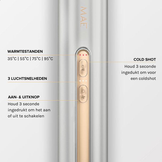 MAE® Airstyler II - Föhnborstel & Krulborstel - Krultang 5 in 1 Multistyler - Hairwrap - Haarstyler - Zilver