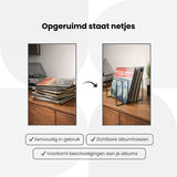 LP Opbergsysteem - Zwart - Elpee Opbergrek - Platenrek van Metaal - Opbergrek LP - Vinyl OpbergSysteem - 50 tot 60 Platen - Bordenstandaard