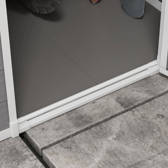 4goodz Aluminium Aanbouw Tuinschuur - 122x149x192/177 cm - Grijs/Wit