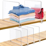 Plankverdeler - 12 Stuks - Transparant - Acryl - Kledingkast Organizer - Plank Organizer - Boekenstandaard - Plank Verdeler
