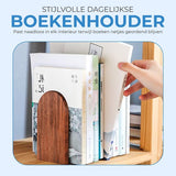 NovaWare® Boekensteun - 4 Stuks - Boekensteunen - Plank Organizer - Boekenhouder – Boekenrek - Boeksteun - Walnoothout