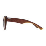5one® Napoli - Houten Cateye dames zonnebril - grijze lens