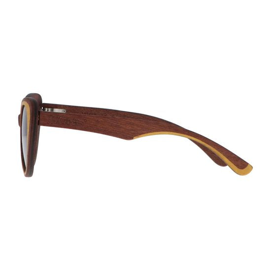 5one® Napoli - Houten Cateye dames zonnebril - grijze lens
