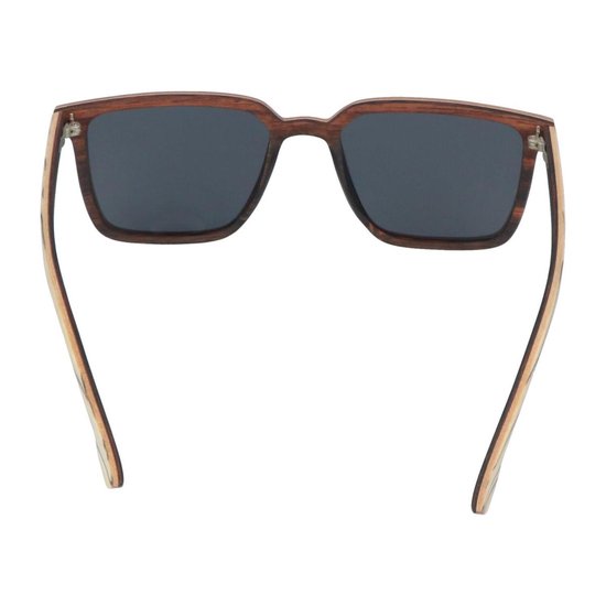 5one® Rimini Slimline White - houten zonnebril met zwarte strepen