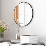 4goodz Ronde Spiegel 50 cm met Aluminium Frame - Zwart