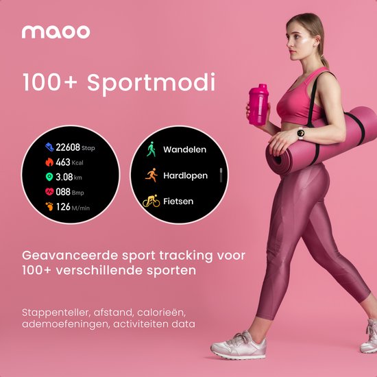 Maoo Ventura - Premium AMOLED Smartwatch Dames