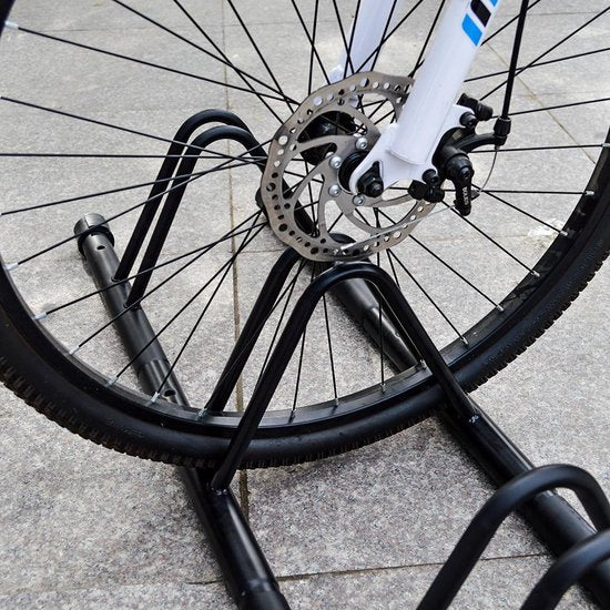 4toolz stabiel stalen fietsenrek voor drie fietsen - Zwart