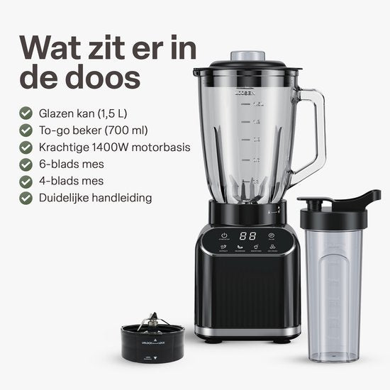Chefino Blender Beker 700 ml - met - Smoothie Beker - voor Chefino Blender