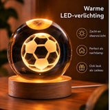 DMG Supply 3D Kristallen Bol Lamp - USB Oplaadbaar - LED Lamp - Nachtlamp - Tafellamp - Bureaulamp