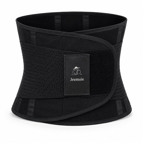 Waist Trainer Dames – Verstelbare Tailleband – Waist Shaper – Dubbele Klittenbandsluiting – Ademend – Zwart