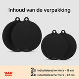 Chefino Inductieplaat Beschermers 4 Stuks – Inductiebeschermer Set 18 & 22 cm – Siliconen Kookplaatbeschermer – Krasbescherming – Hittebestendig tot 280°C – Antislip