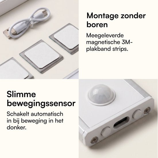 Fidali LED Kastverlichting met Bewegingssensor - Trapverlichting - USB-C Oplaadbaar - 2