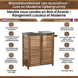 Acaciahout Wastafel Onderkast met Uitsparing - Bruin