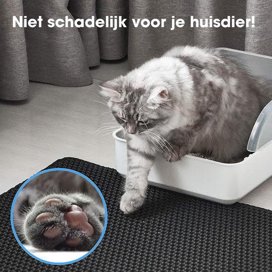 Kattenbakmat - 40 x 50 cm - Waterdicht - Dubbele laag - Honingraatstructuur - Uitloopmat - Placemat Kat - Schoonloopmat Kattenbak - Kattenbak Accessoires - Katten Grit Opvanger - Katten Mat