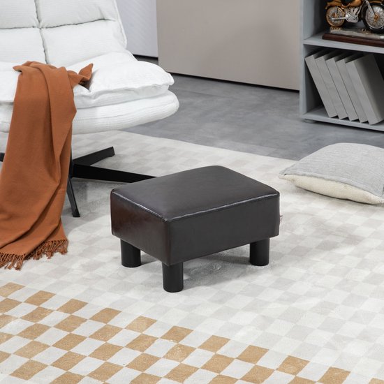 4goodz Hocker met Kunstleer Design - Koffie - 833-666V71