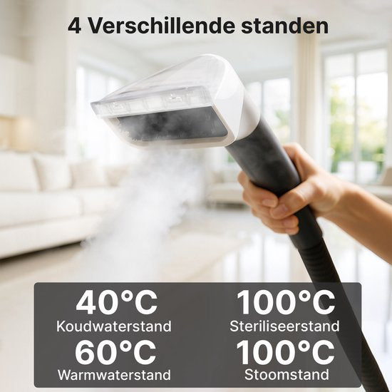 Tapijtreiniger PRO - Vlekkenreiniger - Stoomreiniger Stofzuiger - Bank Reiniger Machine - Zetelreiniger met Opzuig - Textielreiniger - Matras reiniger - Dieptereiniging met 100°C Stoom - 3 Opzetstukken - 2000W