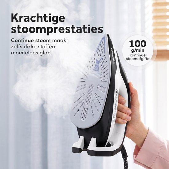 Carewat Stoomstrijkijzer met Stoomgenerator - Wit - 2200W - 1.5L Uitneembare Watertank - 100 g-min Stoomproductie - Keramische Zoolplaat - 3.0 Bar Stoomdruk - Anti-Oververhitting - Geschikt voor alle stoffen