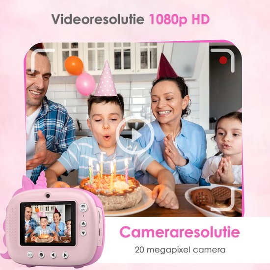 Vesfy Kindercamera met printer - 1080P HD - 32GB - USB Oplaadbaar - 3 tot 14 jaar