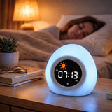 Kinderwekker met Nachtlamp – Slaaptrainer Wekker Kind – Digitale Wekker Kinderkamer – LED Nachtlamp met Kleurenlicht – Oplaadbare Wekker Peuter & Kind – Slaaptrainer met Alarm en Snooze