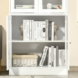 4goodz Boekenkast met open en dichte vakken 40x76x178 cm - Wit