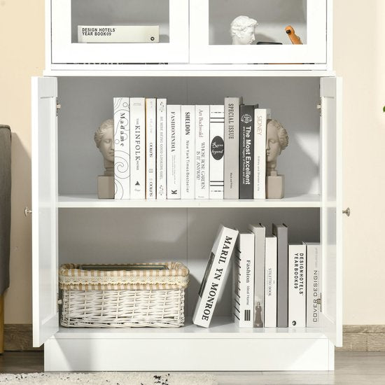 4goodz Boekenkast met open en dichte vakken 40x76x178 cm - Wit