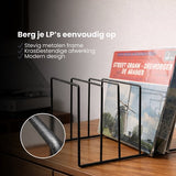 LP Opbergsysteem - Zwart - Elpee Opbergrek - Platenrek van Metaal - Opbergrek LP - Vinyl OpbergSysteem - 50 tot 60 Platen - Bordenstandaard