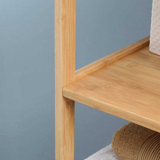 4goodz Bamboe Badkamerkast - Kolomkast 2 lades en plank 140 cm - Bruin