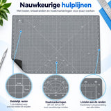 Snijmat A1 – 90 x 60 cm – Zelfherstellende Snijmat 3 mm Dik – Grote Cutting Mat met Raster, Maatverdeling & Snijhoeken – Voor Hobby, Naaien & Knutselen