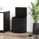 Pedaalemmer met 2x25L compartimenten - Soft-Close deksel - Zwart