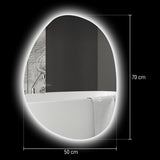 4goodz Asymmetrische Badkamerspiegel met LED-verlichting 70x50 cm