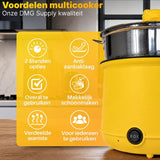 DMG Supply Noodle Pan - Geel - Elektrische Kookpan - Hotpot - Noodle Kom - 1,8 L - Multicooker