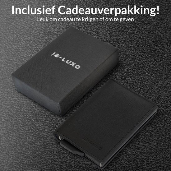 JB-Luxo Pasjeshouder - Uitschuifbaar - RFID Anti-Skim - Pasjes - en Aluminium