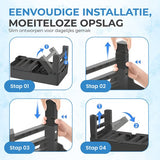 NovaWare Voerbak Kat en Hond – Met Standaard – Verstelbare & Verhoogde Voerbak - Anti lek Drinkbak - Slow Feeder Hondenvoerbak - Dubbel – Zwart