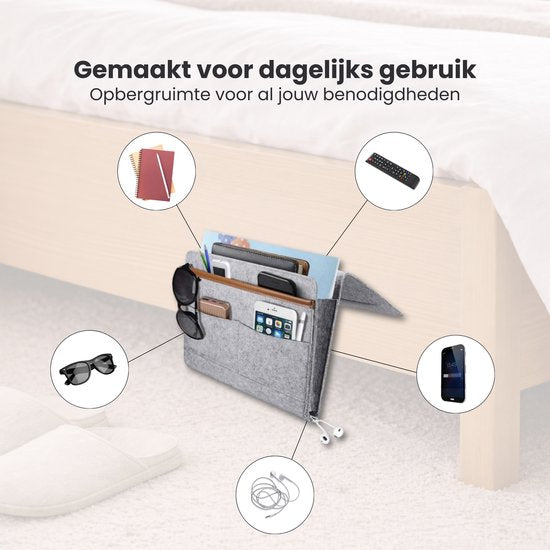 Bedside Pocket - Vilten Opbergzak voor Bed of Bank - Bedorganizer