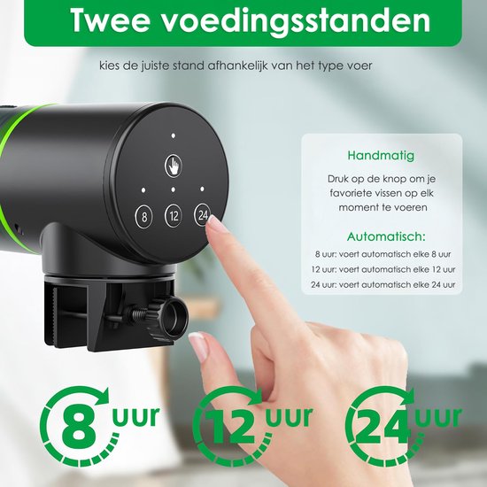 Automatische Voederautomaat met Timerfunctie - 200ml - Geschikt voor Vijver, Vlokken, Korrels en Tetra Visvoer - Visvoer Aquarium