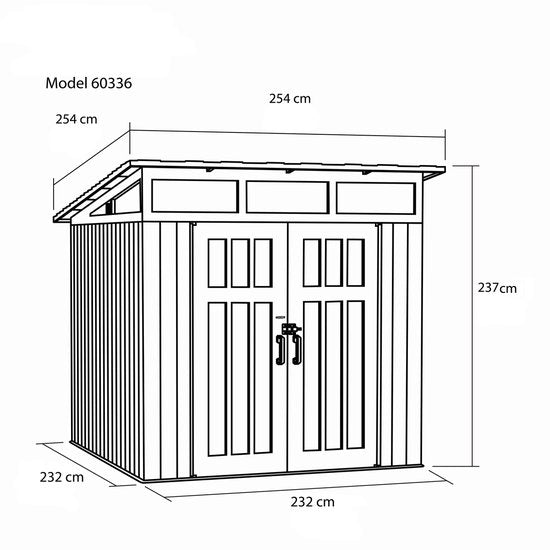 Lifetime - LG60336 - Tuinhuis - Tuinschuur - 237 x 254 x 254 cm