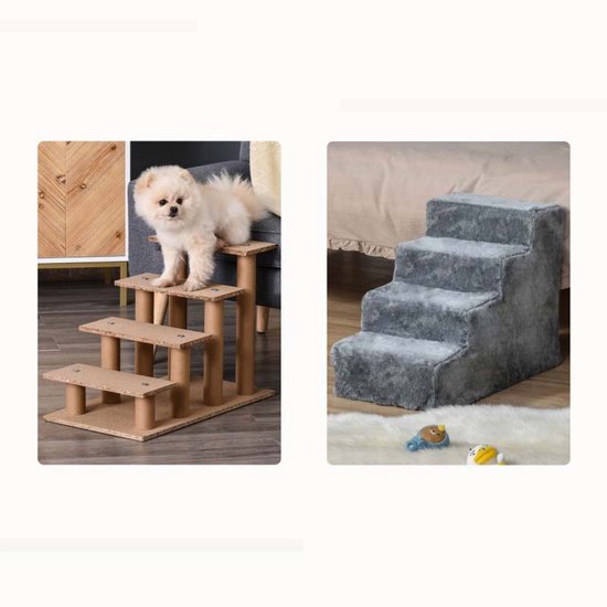 4goodz Huisdiertrede 4-traps Hondentrap - Afneembare Bekleding