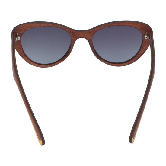 5one® Napoli - Houten Cateye dames zonnebril - grijze lens