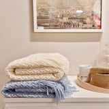 Zachte en Warme Deken - Wit - 100% Acryl - 130x160 cm - Lichtgewicht met Stijlvolle Franjes - Ideaal als Sprei, Plaid, Woondeken, Bankkleed of Sierdeken