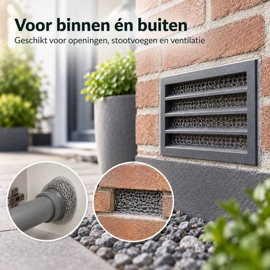 Muizengaas RVS – 7x Muizenweringsgaas 15 cm x 5 Meter – Rattengaas RVS – Stootvoegrooster – Ongediertewering voor Muizen, Ratten en Marters – Roestvrij Staal