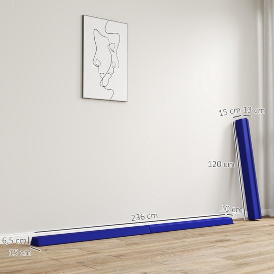 Evenwichtsbalk turnbalk Opvouwbaar 236 cm lang